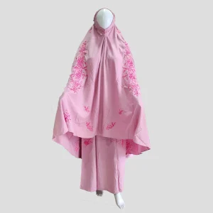 mukena bordir pink